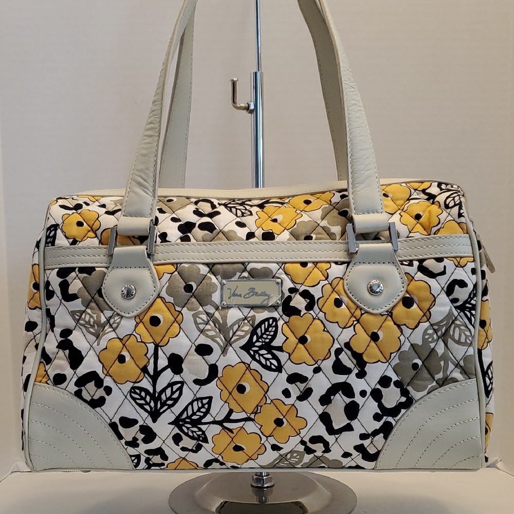 Floral Yellow and White Handbag
